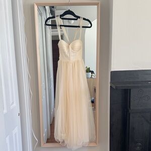 Hello Molly Cream Tulle Strappy Maxi Gown